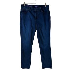 NYDJ Women's Sheri Slim Fit Jeans Lift Tuck Dark Wash Size 12 Norm Core Casual